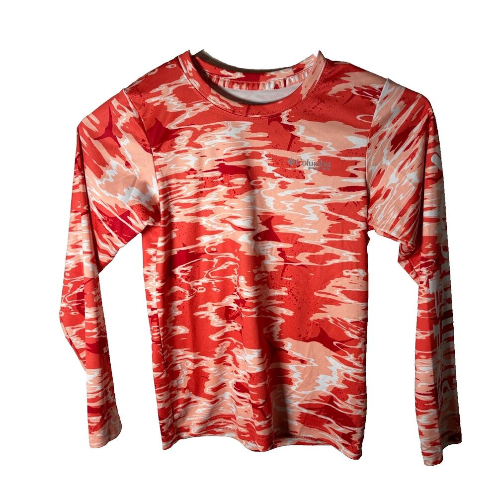 Columbia T-Shirt Boy's Small 8 Tie Dye Athletic Crew Neck Long Sleeve